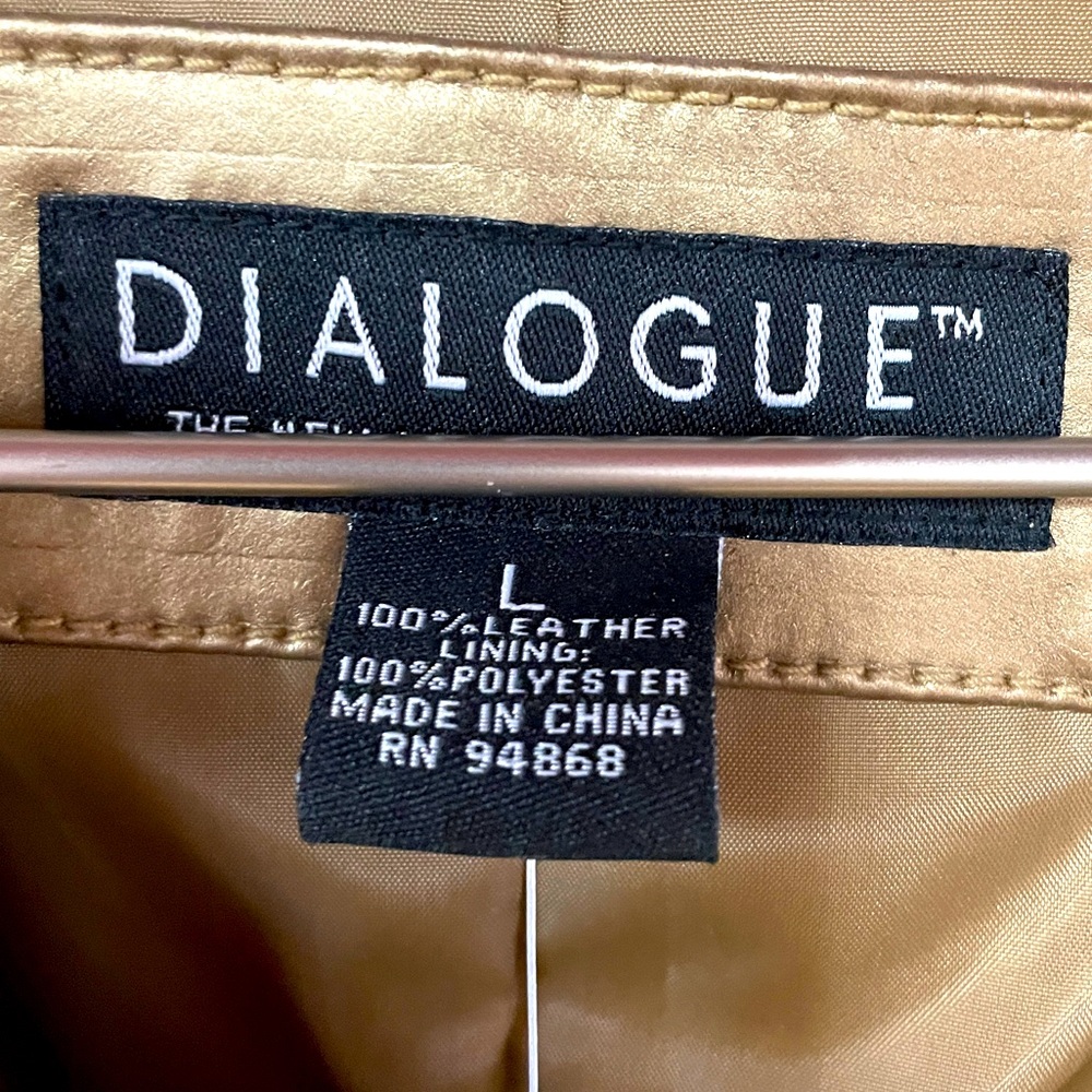 NWT Dialogue Bronze 100% Leather Blazer Jacket Sz L - Picture 3 of 7